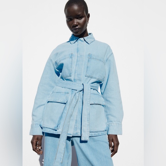 Zara Light Blue Jean Jacket - Picture 5 of 12